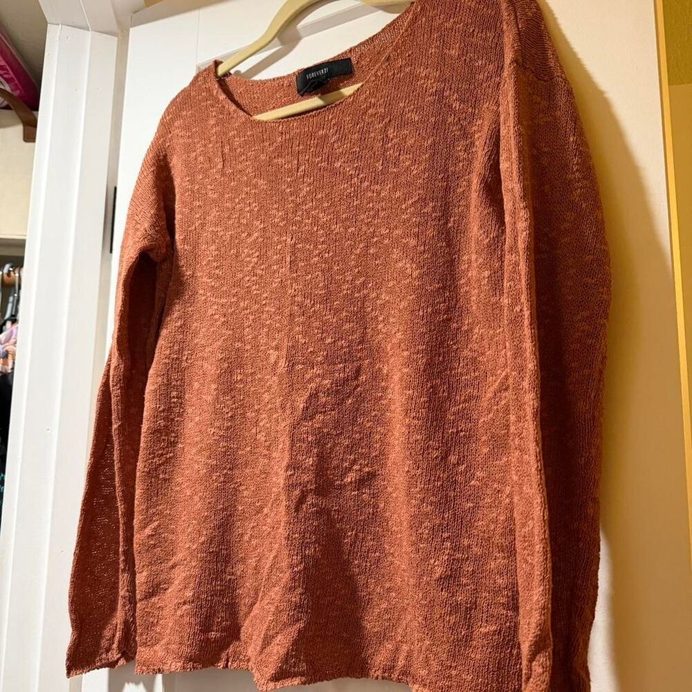 Forever-21 Women's Orange and Brown Jumper